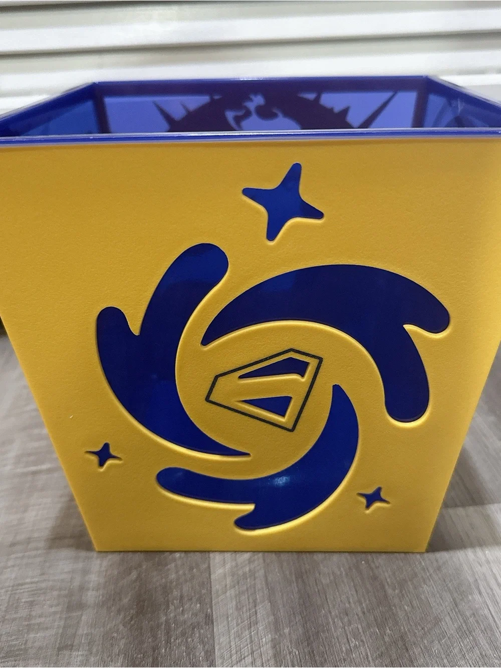 Yellow and Blue Supergirl Decorative Wall Panel - Heroic Silhouette Accent